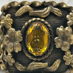 Vintage Floral Mesh Gold Tone Bracelet